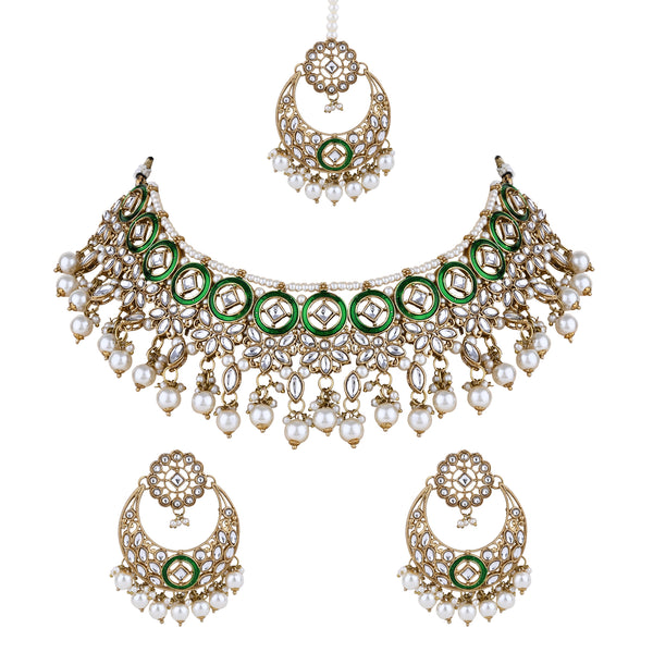 Ashia White Green Necklace Set