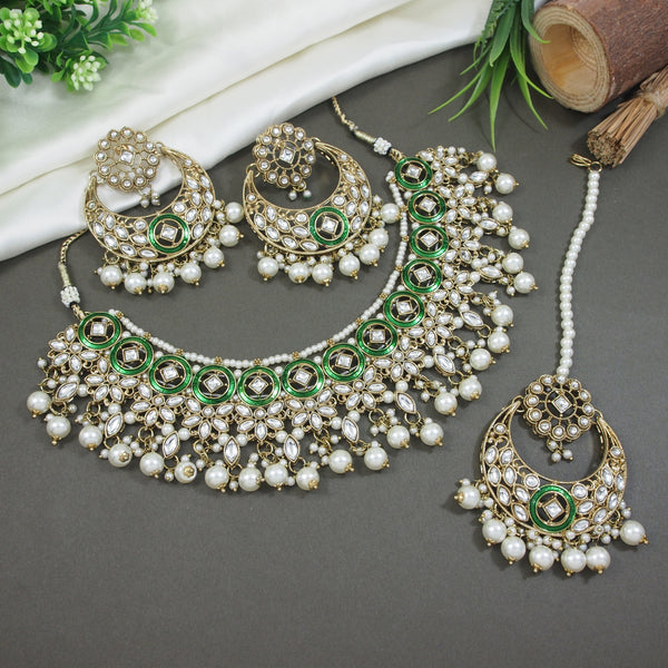 Ashia White Green Necklace Set