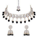 Pankhuri Black White Choker Set