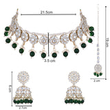 Pankhuri Green White Choker Set