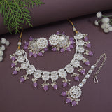 Pankhuri Purple Choker Set