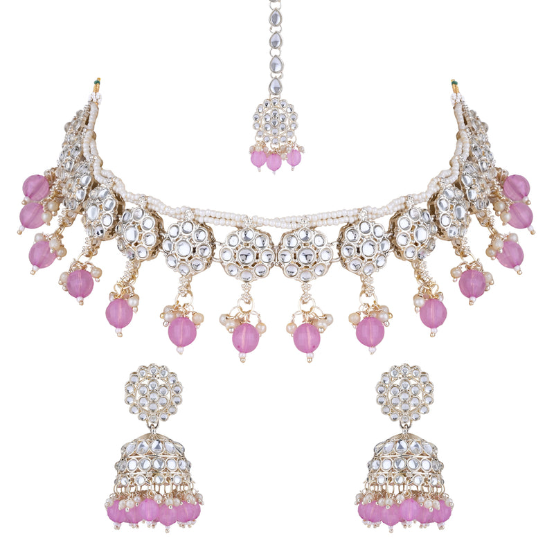 Pankhuri Purple Choker Set