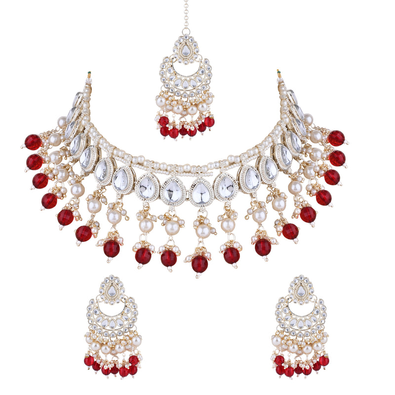 Ichha Maroon Choker Set