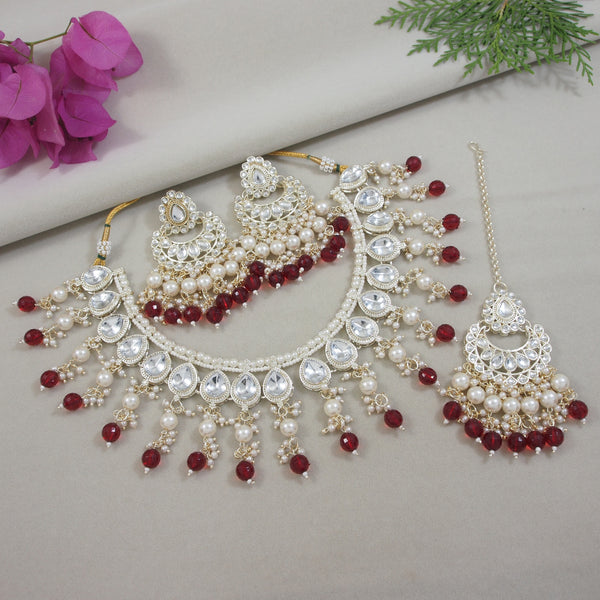 Ichha Maroon Choker Set