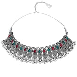 Tiya Multicolor Oxidised Choker Set