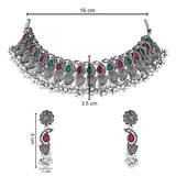 Tiya Multicolor Oxidised Choker Set