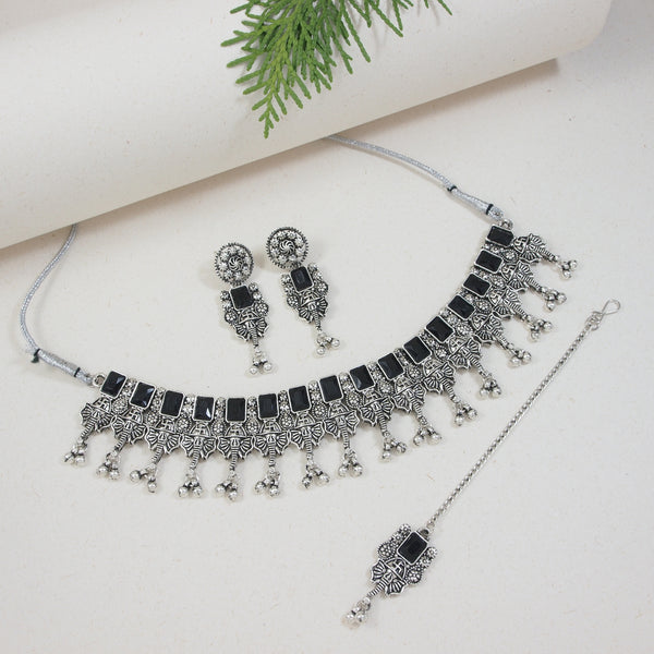 Lavika Black Oxidised Choker Set