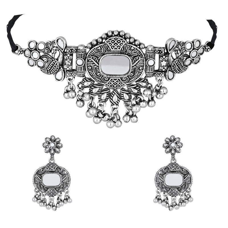 Raviya Oxidised Choker Set