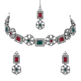 Brishti Multicolor Oxidised Choker Set