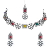 Brishti Multicolor Oxidised Choker Set