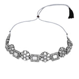 Brishti White Oxidised Choker Set