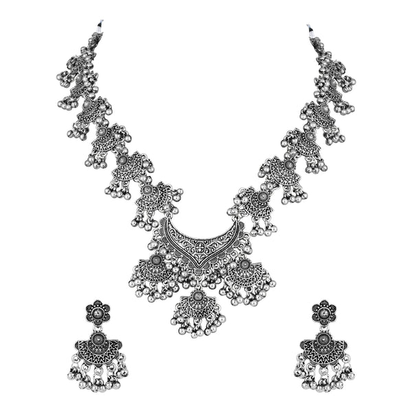 Jivitha Oxidised Necklace Set