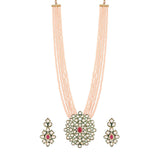 Lambodara Cream Pearl & Kundan Mala