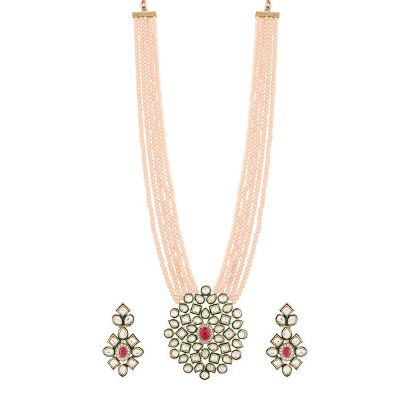 Lambodara Cream Pearl & Kundan Mala