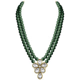 Vakratunda Green Pearl & Kundan Mala