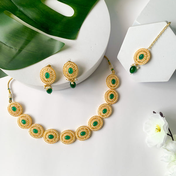 Nyomi Green Choker Set