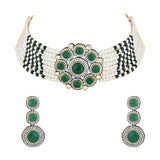 Aliaa Green Choker Set