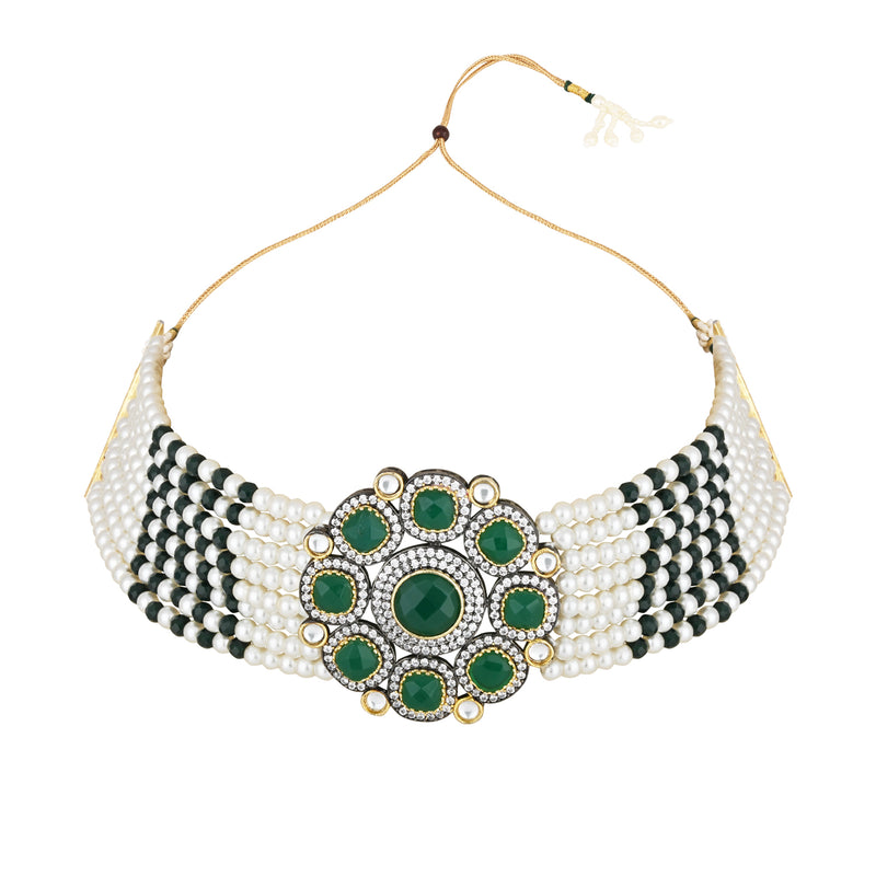 Aliaa Green Choker Set