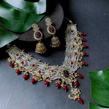 Manasvini Maroon Necklace Set