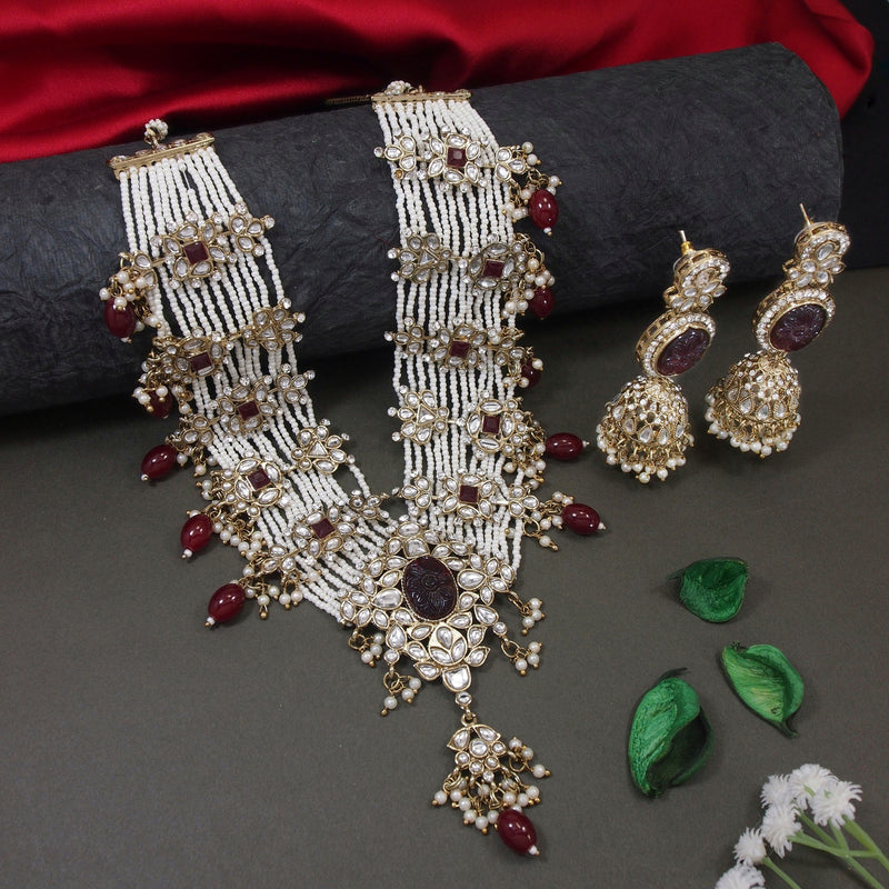 Manasvini Maroon Necklace Set