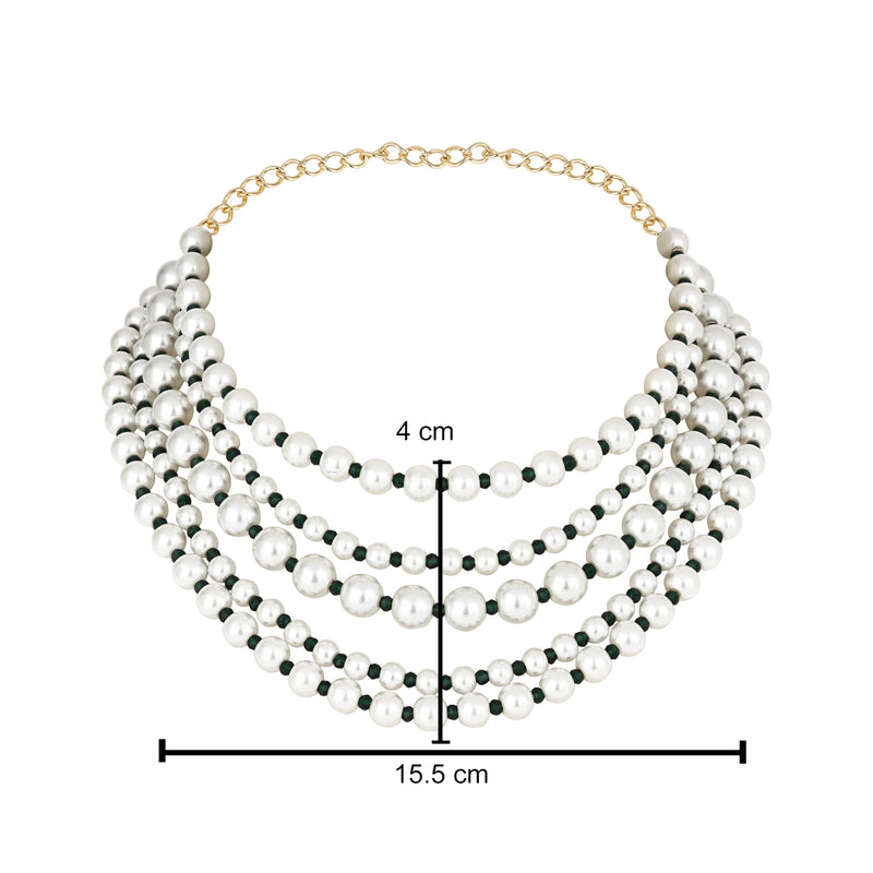 ISHA Green Pearl Necklace Set