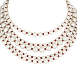 ISHA Maroon Pearl Necklace Set