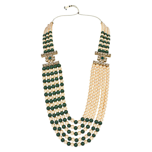 Pitambara Green Pearl & Kundan Mala