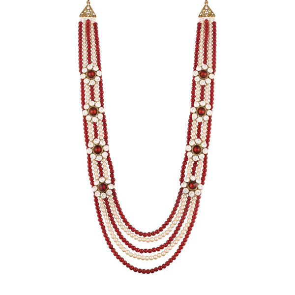 Shuban Maroon Pearl & Kundan Mala