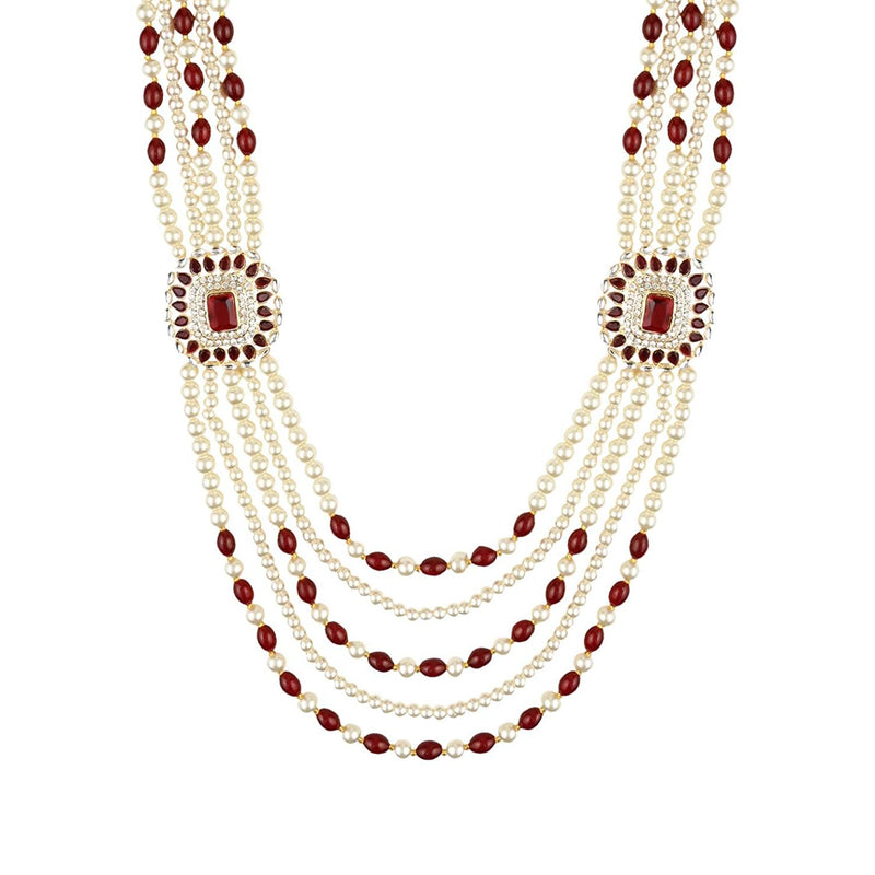 MuktiDaya Maroon Pearl & Kundan Mala