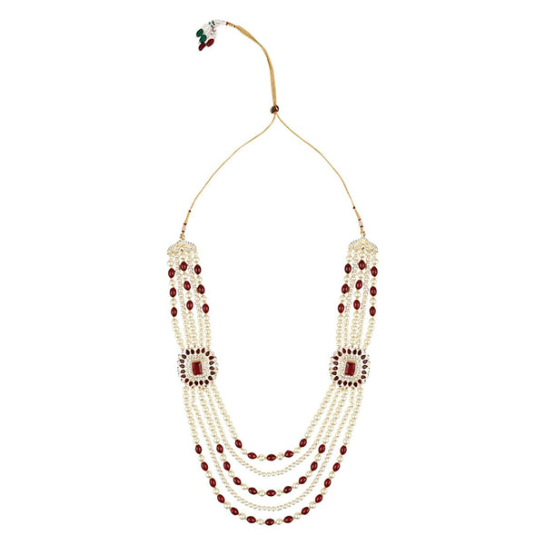 MuktiDaya Maroon Pearl & Kundan Mala