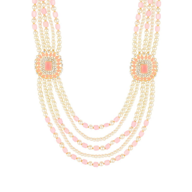 MuktiDaya Pink Pearl & Kundan Mala