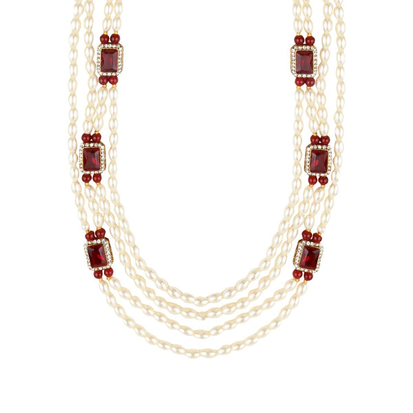 Kapila Maroon Pearl & Kundan Mala