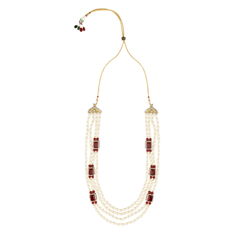 Kapila Maroon Pearl & Kundan Mala