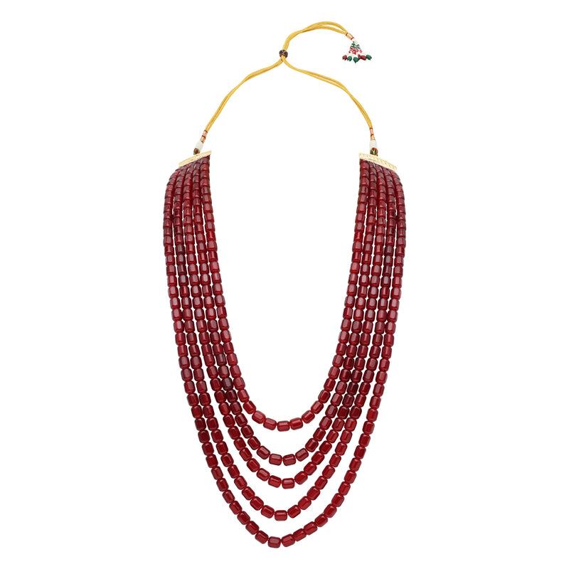 Kush Maroon Necklace For Men