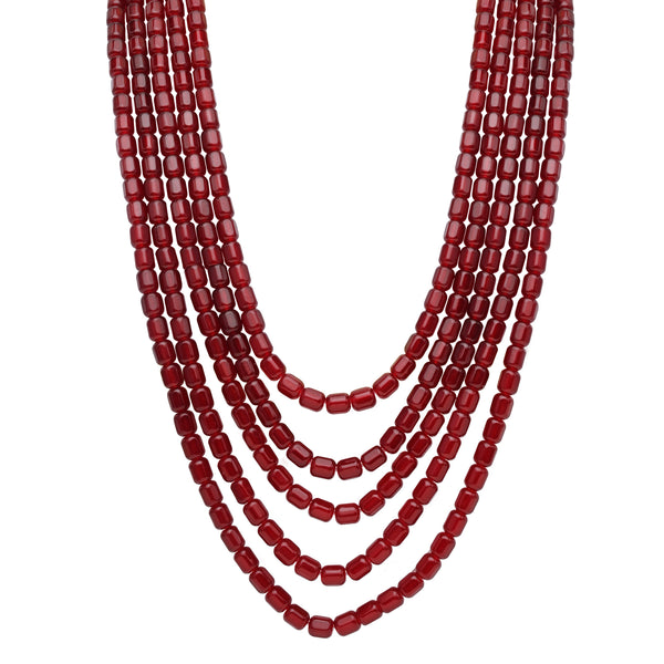 Kush Maroon Necklace For Men