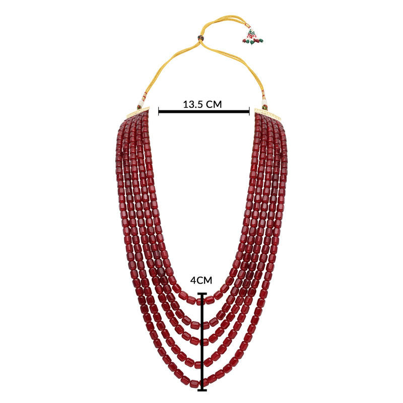 Kush Maroon Necklace For Men