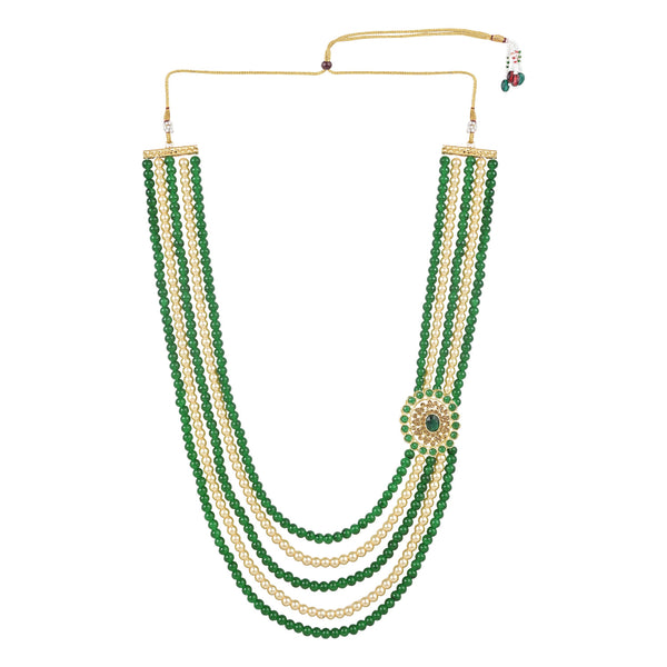 Vighneswara Green Pearl & Kundan Mala