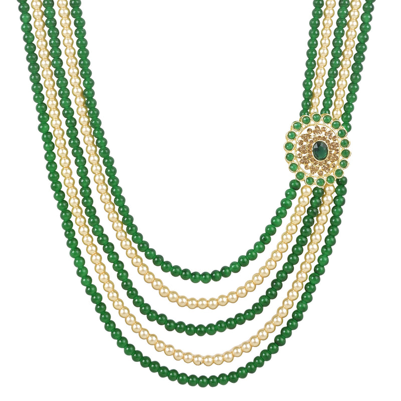 Vighneswara Green Pearl & Kundan Mala