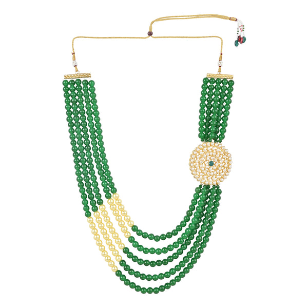 Dharmik Green Pearl Mala