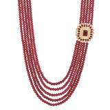 Yashvasin Maroon Pearl & Kundan Mala