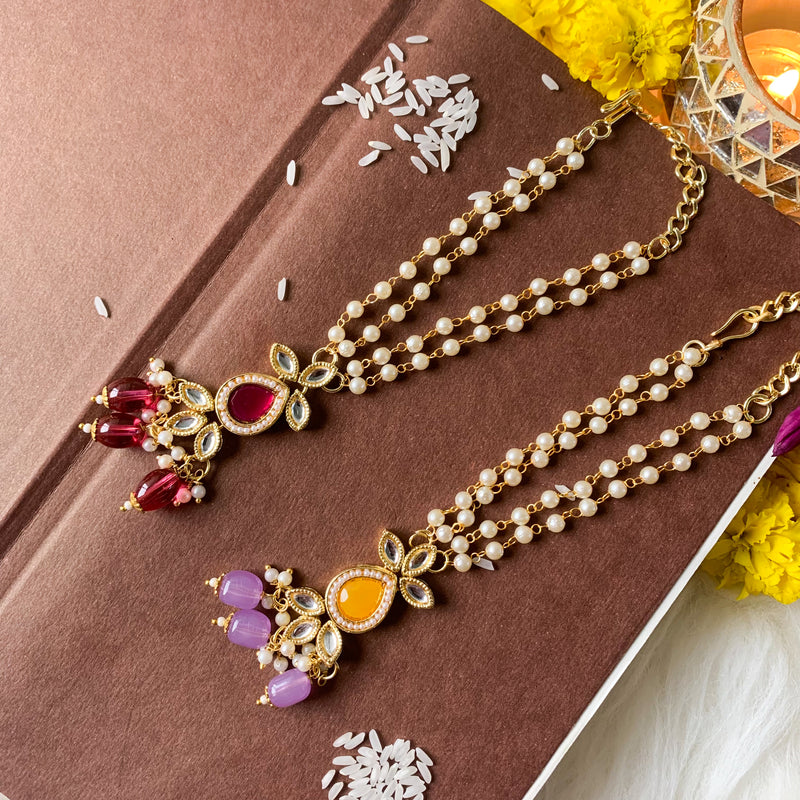 Alluring Pearl & Kundan Lumba Rakhi