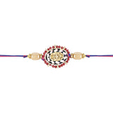 Beautiful Kundan & Pearl Rakhi with Roli Chawal & Card (Pack of 2)