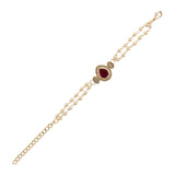 Elegantly Crafted Pink Pearl & Kundan Adjustable Lumba Bracelet