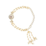 Elegantly Crafted Pink Pearl & Kundan Adjustable Lumba Bracelet