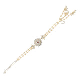 Elegantly Crafted Pink Pearl & Kundan Adjustable Lumba Bracelet