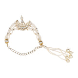 Elegantly White Pearl Beaded Adjustable Hanging Lumba Bracelet