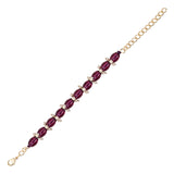 Elegantly Wine Pearl Beaded Adjustable Lumba Bracelet