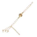 Elegantly Yellow Pearl Beaded Adjustable Lumba Bracelet