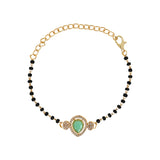 Intricately Crafted Mint Drop-Shaped Mangalsutra Bracelet