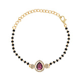 Intricately Crafted Wine Drop-Shaped Mangalsutra Bracelet